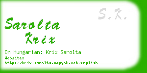 sarolta krix business card